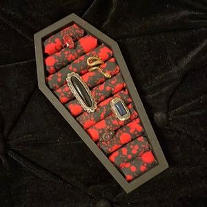Blood splatter ring organizer for gothic vanity